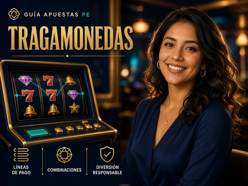 Tragamonedas con símbolos, líneas y tabla de pagos